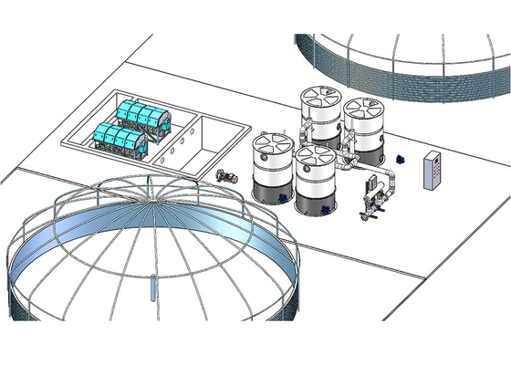 Sistema di acquaponia ad alta efficienza energetica su larga scala con serbatoi rivestiti di zinco